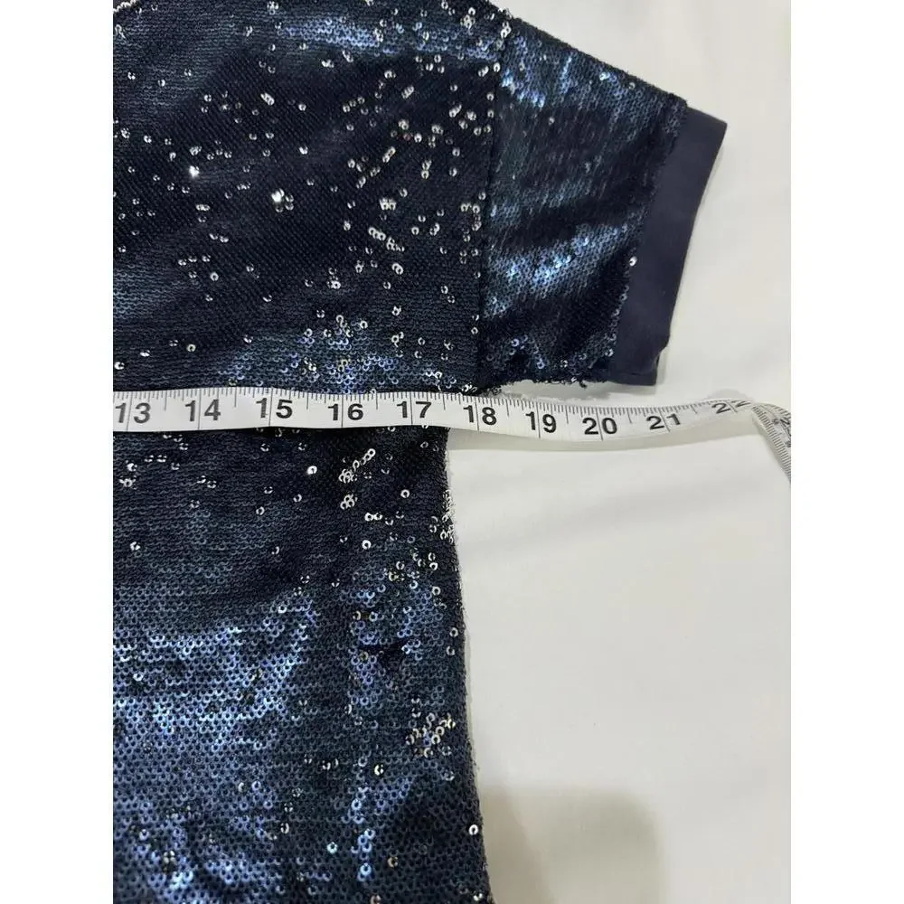 NWT Anthropologie Moulinette Soeurs Blue Silver Sequin Short Mini Dress Size XS - Picture 8 of 9